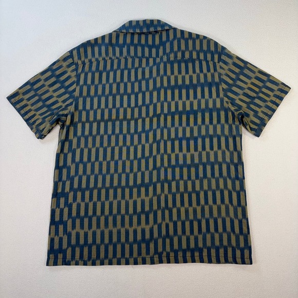 erEvan Shirt Men's L Green Japanese Fabric Geometric Pocket Made In France - Picture 2 of 16